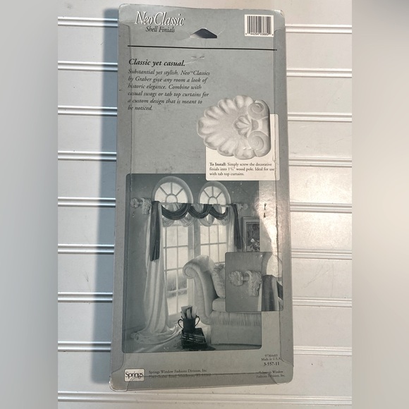 Graber Neo Classic Collection Screw In Nautical Shell Finials 4 Pks of 2-8 total - Picture 4 of 4